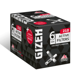 GIZEH Hanf Active Filter Ø6mm Durchmesser 10er Pack